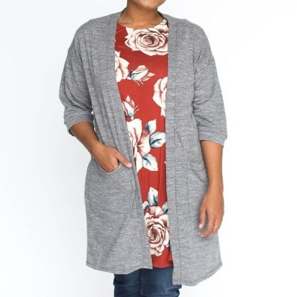 NWT Forever Cardi Soft Heather Gray Agnes & Dora - Picture 1 of 7